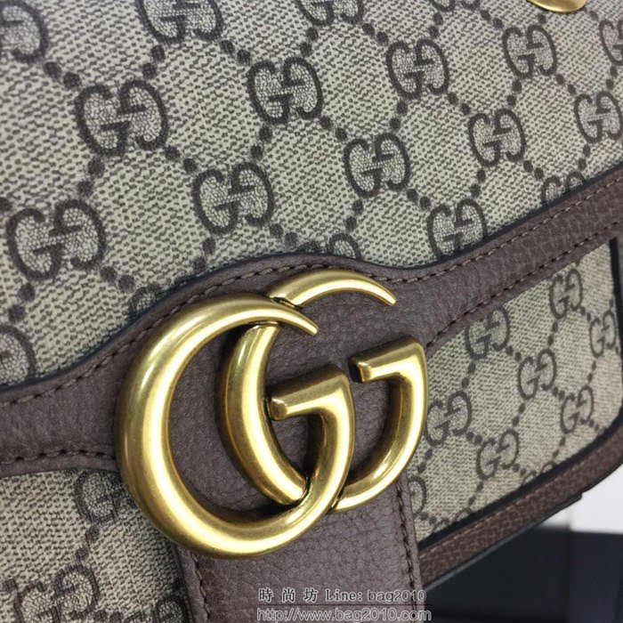 GUCCI古馳 新款 專櫃品質 原單 443497 啡Pvc啡皮 鏈條 單肩 斜挎包HY1456